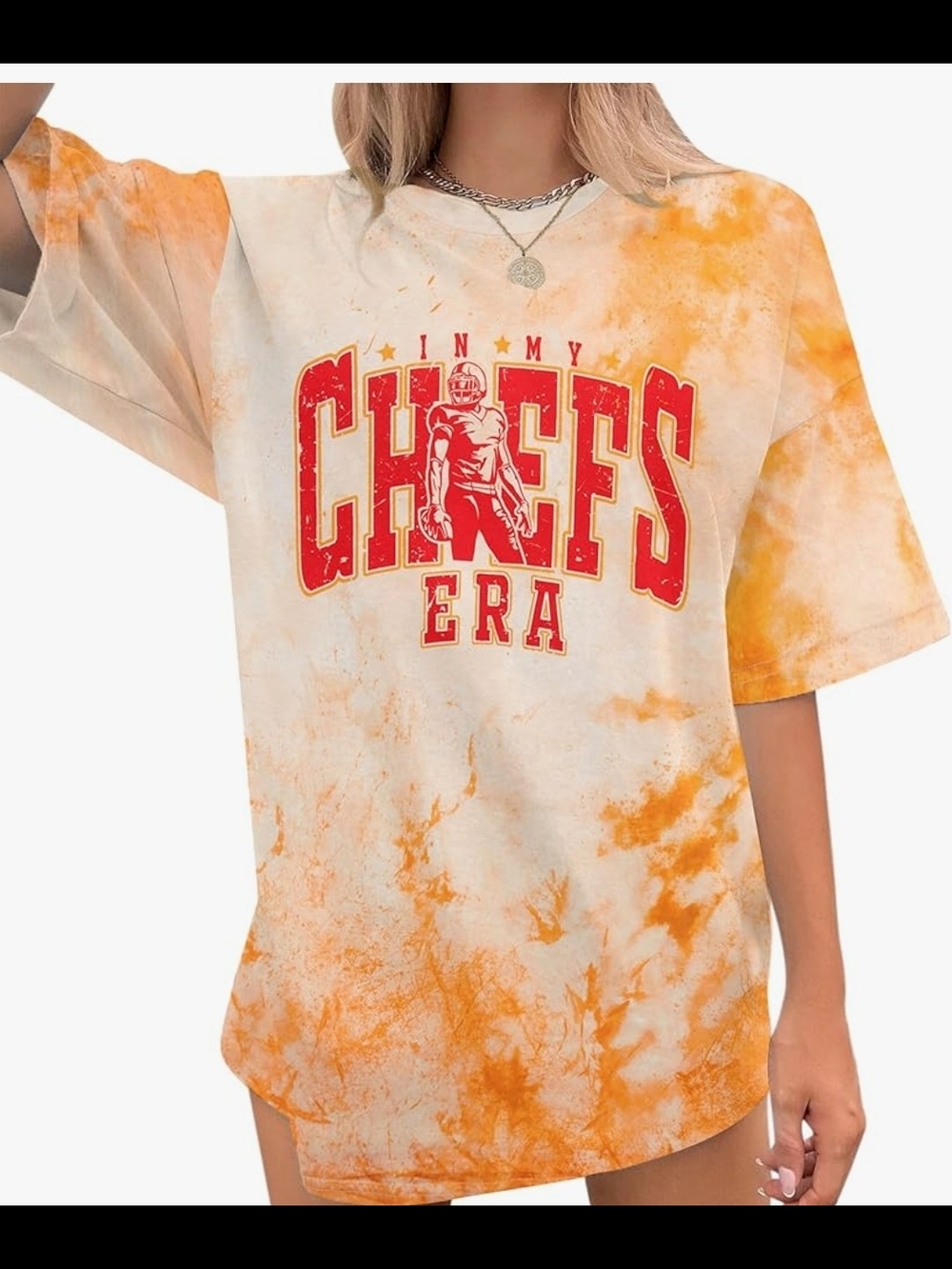 In My Chiefs Era Tie-Dye Football LARGE Graphic Tee